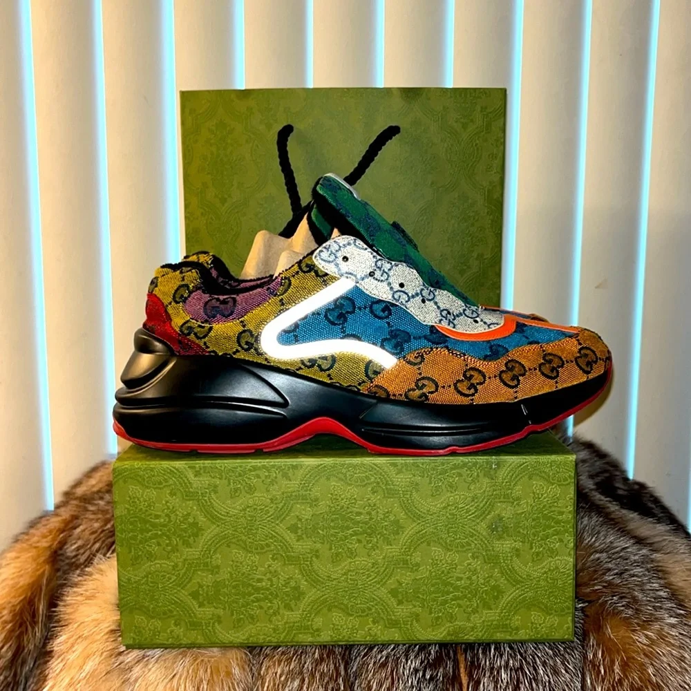 Gucci, luxurious multicolored men’s gym shoes, a rare find They’re sold out! - Picture 2 of 8